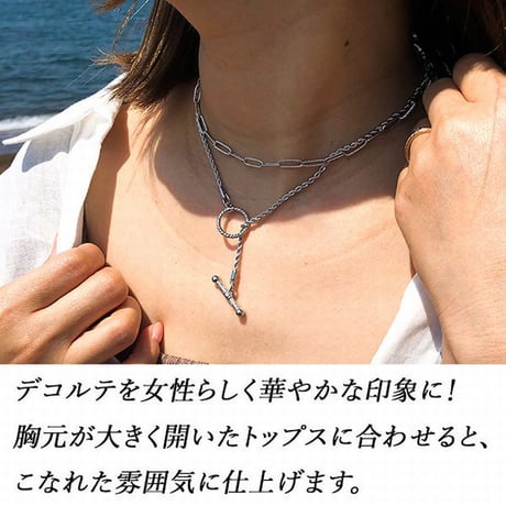 ハワイアンジュエリー ネックレス 金属アレルギー対応 マンテル チョーカーロープ チェーン 43.0cm メンズ レディース サージカルステンレス インスタ Mantel-gnsc-j3