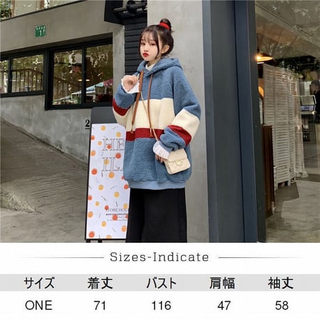 ボアパーカー もこもこ マルチカラー ボーダー オーバーサイズ 韓国ファッション レディース ボアブルゾン ラムウール 防寒 ボア ゆったり 大人可愛い ガーリー DTC-629367899629