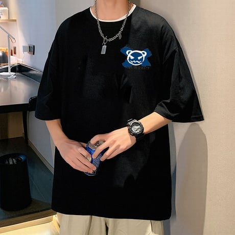 ユニセックス Tシャツ 半袖 バックプリント プルオーバー オーバーサイズ 大きめ 韓国ファッション メンズ レディース カジュアル ストリート系ファッション DTC-652167203803