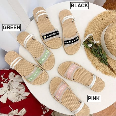 2WAY ストラップ サンダル フラットサンダル 韓国ファッション レディース ぺたんこサンダル 痛くない かわいい 靴 歩きやすい 616855832552