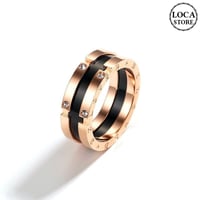 リング 指輪 金属アレルギー対応 韓国アクセサリー レディース メンズ ローズゴールド チタン DTC-559650724891