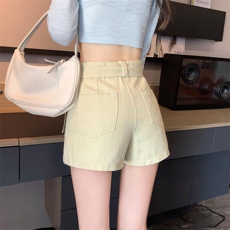 デニム ショートパンツ スカート風 ハイウエスト Aライン レトロ 韓国ファッション レディース 大人可愛い ガーリー カジュアル DTC-680226852680