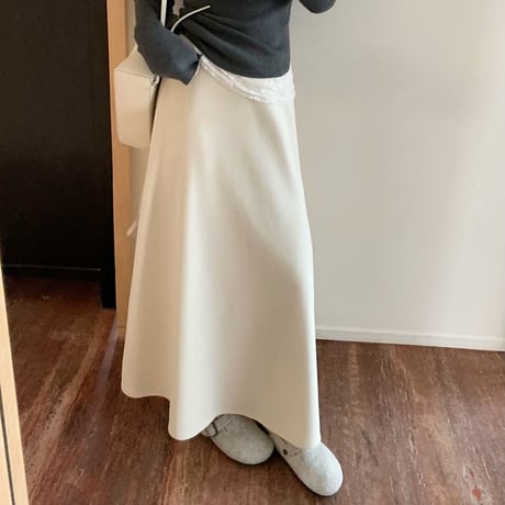 ロングスカート 裏起毛 ハイウエスト Aライン スカート 秋 冬 レトロ 韓国ファッション レディース 大人可愛い ガーリー DTC-856761915787
