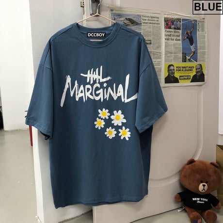 Tシャツ 半袖 メンズ レディース ユニセックス 英字 花 フラワープリント オーバーサイズ 大きいサイズ ルーズ ストリート TBN-614814663557