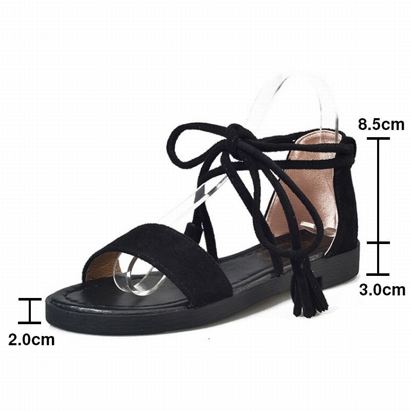 オープントゥ サンダル レースアップ タッセル 22.5~25.0cm オープントゥ サンダル レースアップ タッセル 22.5~25.0cm