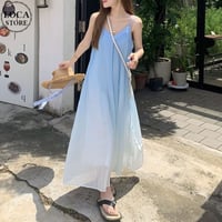 グラデーション キャミワンピース ノースリーブ ワンピース ロングワンピース ルーズ 体型カバー レトロ 韓国ファッション レディース レトロ 大人可愛い ガーリー DTC-811271815011