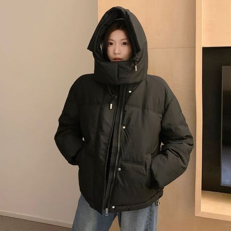 フード付き ダウンジャケット 中綿ブルゾン 袖ワンポイント ハート アウター ブルゾン 防寒 ルーズ レトロ 韓国ファッション レディース 大人可愛い ガーリー DTCA-823267689515