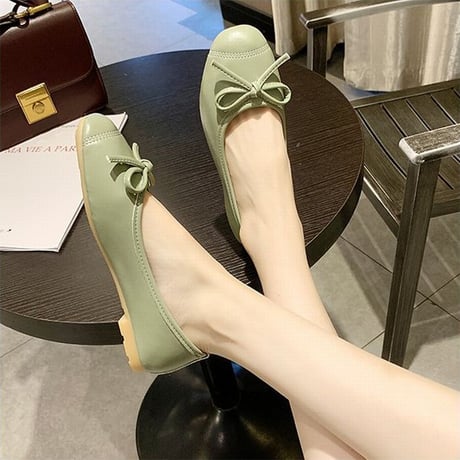 パンプス リボン フラットシューズ 22.5～25.0cm ぺたんこ 韓国ファッション レディース シンプル フラットパンプス ローヒール シューズ キュート かわいい 598254974136