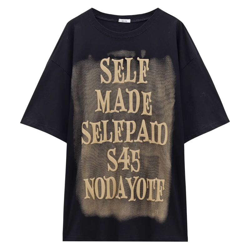 Tシャツ 半袖 レタープリント クルーネック オーバーサイズ