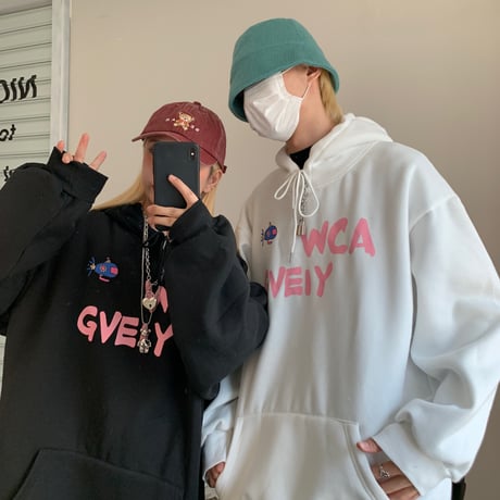 ユニセックス パーカー プルオーバー 裏起毛 長袖 オーバーサイズ ゆったり カジュアル レトロ 韓国ファッション メンズ レディース 韓国ストリートファッション DTC-684245210838