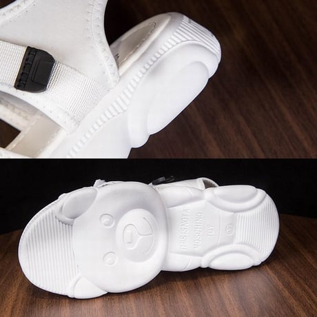 スポーツサンダル 22.5～25.0cm ソールがクマ スポサン 厚底 サンダル 可愛い 歩きやすい インスタ映え 韓国ファッション レディース DCT-594739745115