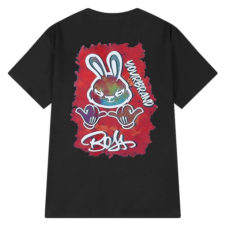 ユニセックス Tシャツ 半袖 うさぎ ラビット バックプリント オーバーサイズ ゆったり 大きめ 韓国ファッション メンズ レディース 韓国ストリートファッション DTC-680601779093