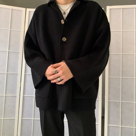ニット カーディガン ジャケット ショートコート アウター シングルブレスト ウール ルーズ 体型カバー 韓国ファッション レディース レトロ 大人可愛い ガーリー DTC-655751414054