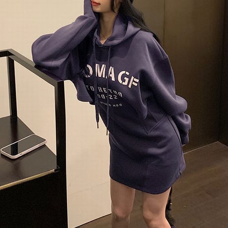 フード付きワンピース 薄手 フェイクレイヤード ウエストカット ミニワンピース ハイウエスト 長袖 レトロ 韓国ファッション 大人可愛い ガーリー カジュアル DTC-682842841895