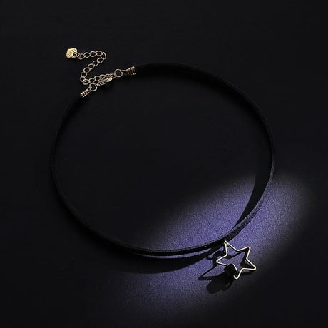 チャーム付き チョーカー スター 星 韓国アクセサリー 合金 シルバー925 アクセサリー ネックバンド ネックレス DTC-538519577848