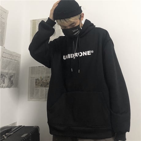 ユニセックス プルオーバー パーカー メンズ レディース 英字 フラワープリント オーバーサイズ ルーズ 大きいサイズ ストリート DTC-608632864464