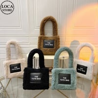 ボア トートバッグ 2way ショルダーバッグ ハンドバッグ もこもこ スクエアバッグ ミニバッグ 肩掛け 斜め掛け 鞄 レトロ 韓国ファッション レディース DTC-687472800963