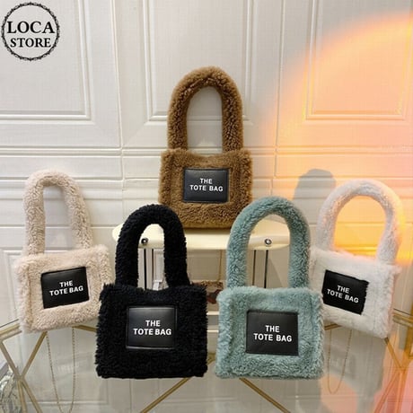 ボア トートバッグ 2way ショルダーバッグ ハンドバッグ もこもこ スクエアバッグ ミニバッグ 肩掛け 斜め掛け 鞄 レトロ 韓国ファッション レディース DTC-687472800963
