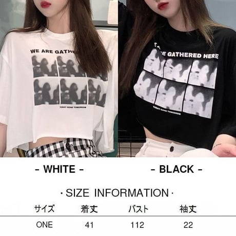 クロップドTシャツ 半袖 グラフィティプリント クロップド丈 ラウンドネック 韓国ファッション レディース Tシャツ ショート丈 ガーリー ストリートファッションDTC-637991888716