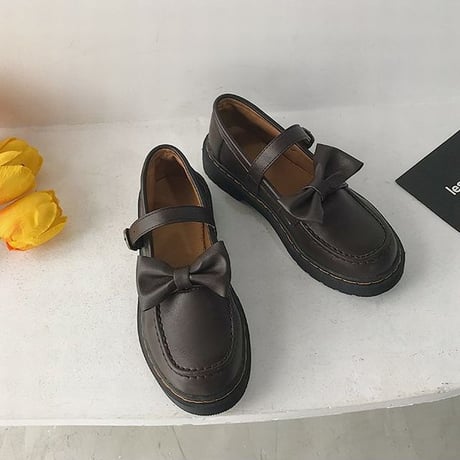ローファー 22.5～24.5cm 取り外し可能 リボン ベルト ストラップ 靴 フラットシューズ ローヒール 歩きやすい 韓国ファッション レディース かわいい DTC-625604002955