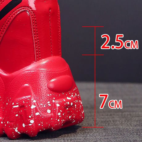 ダットスニーカー レースアップ ヒール7cm 厚底 22.0～24.5cm 韓国ファッション レディース 厚底スニーカー 歩きやすい カジュアル スポーツ 613476471817