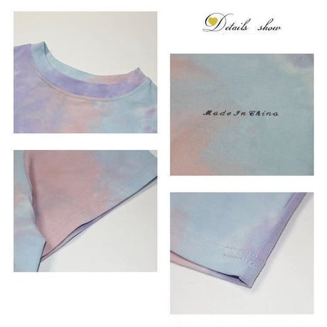 【3カラー】  Tシャツ タイダイ柄 半袖 クロップド丈 ショート丈 へそ出し 絞り染め カジュアル 韓国ファッション レディース 韓国ストリートファッション DTC-646013907781