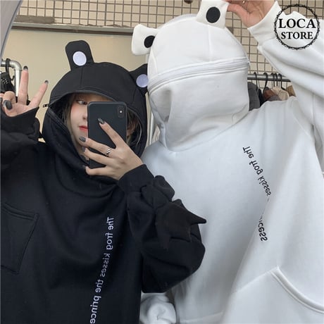 ユニセックス プルオーバー パーカー メンズ レディース カエル フードジップ オーバーサイズ ルーズ 大きいサイズ ストリート ファッション TBN-629153042156