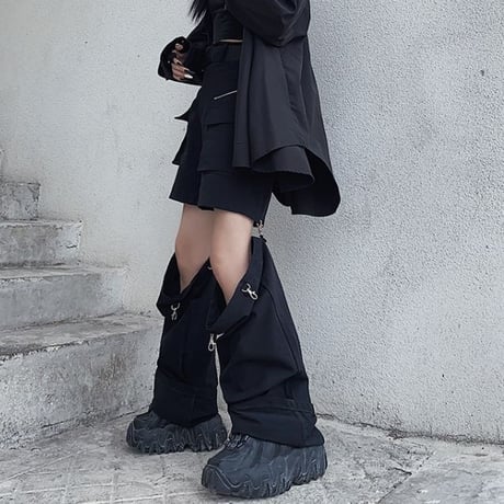 2WAY セパレート カーゴパンツ ハーフパンツ ワイドパンツ ミリタリーパンツ ウエストゴム レトロ 韓国ファッション レディース 大人可愛い ガーリー カジュアル DTC-674222344506