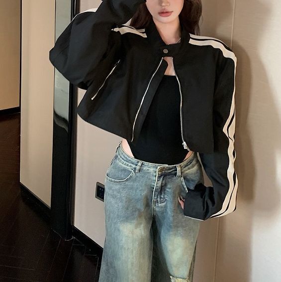 韓国ファッション ジップデザイン ショートジャケット トレンド fit=scale-down,w=1200