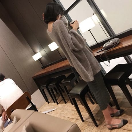 ニットカーディガン 韓国ファッション レディース ルーズニット ドルマンスリーブ アウター ゆったり 長袖 ウール 秋 冬 大人カジュアル 韓国 (DTC-598728796379)