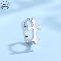ピアス 片耳 クロス スターリングシルバー フープピアス シルバー925 アクセサリーDTC-624147972428)