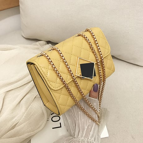 2WAY ショルダーバッグ キルティング チェーンストラップ 斜めがけ 韓国ファッション ミニバッグ ストラップ シンプル 肩掛け 鞄 PUレザー レトロ DTC-598523713037