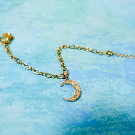 ハワイアンジュエリー アンクレット 金属アレルギー対応 ムーン 月 三日月 スクロール サージカルステンレス アクセサリー シルバー ゴールド ピンクゴールド Ank-jyx40-8911