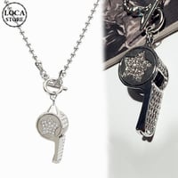 ネックレス ホイッスル チェーン付き 韓国アクセサリー ペンダント キラキラ 合金 アクセサリー ジュエリー パーティー (DTC-522889945673)