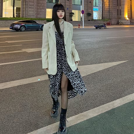 コーデュロイ テーラードジャケット ルーズ シングルブレスト 韓国ファッション レディース 長袖 大人可愛い ガーリー DTC-632327247917