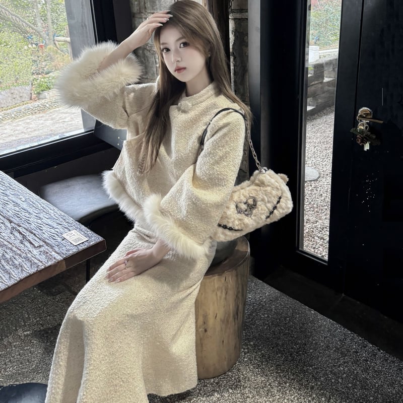 セットアップ 上下セット フェイクファー トップス マーメイドスカート