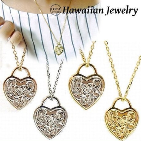 ハワイアンジュエリー HawaiianJewelry ドックタグ ネックレス ハート 金属アレルギー対応 プルメリア プレート レディース メンズ サージカルステンレス アクセサリー gps8868