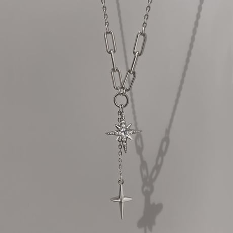 スター クロス ネックレス チェーン付き 六芒星 CZ キュービックジルコニア レディース ペンダント アクセサリー 合金 シンプル ジュエリー アクセサリー DTCA-656708770615