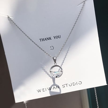 ネックレス レディース スターリングシルバー クリア ブルー 人工水晶 シルバー925 シンプル ペンダント 人気 かわいい アクセサリー ジュエリー プレゼント (DTC-565114640165)