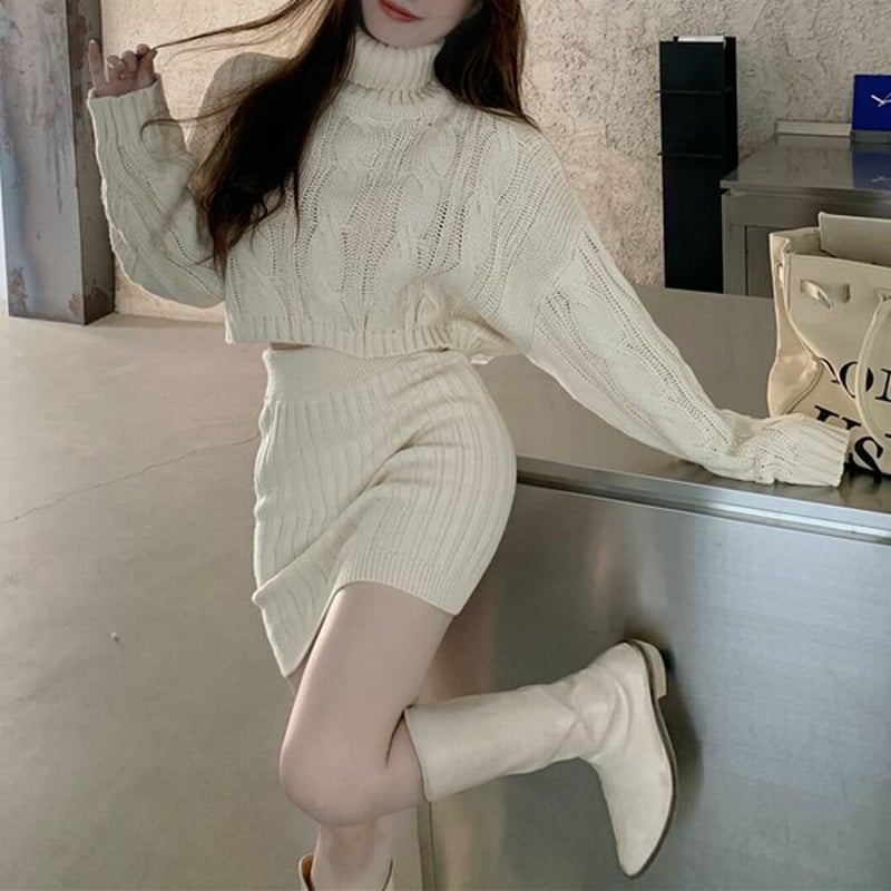 JUN&ROPE ニットとスカート　セット　コーデ JUN&ROPE ニットとスカート セット コーデ ジュン&ロペ(JUN&ROPE