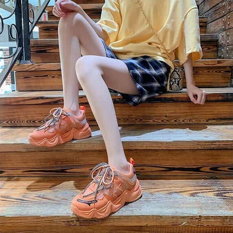 ダッドスニーカー 厚底 韓国ファッション レディース スニーカー ダッドシューズ シューズ 厚底スニーカー メッシュ かわいい オールシーズン 歩きやすい  カジュアル 617555933805