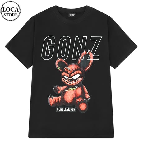 ユニセックス Tシャツ 半袖 GONZ リトルデーモン オーバーサイズ ルーズ 大きめ カジュアル 韓国ファッション メンズ レディース 韓国ストリートファッション DTC-640762729346