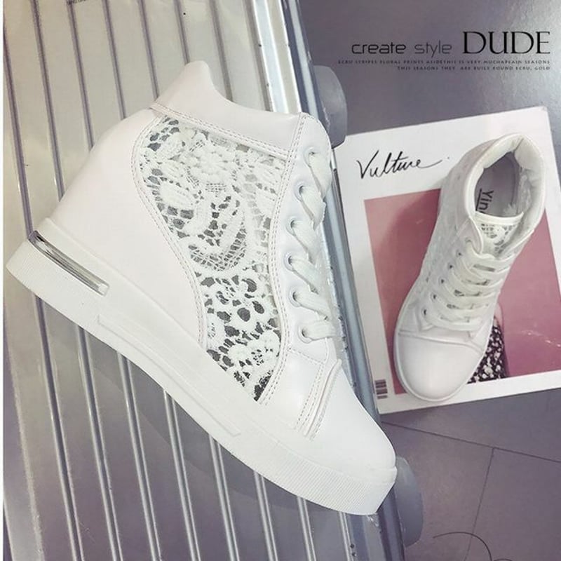 レディース メッシュ ハイカット スニーカー 厚底 A-2 (DCT