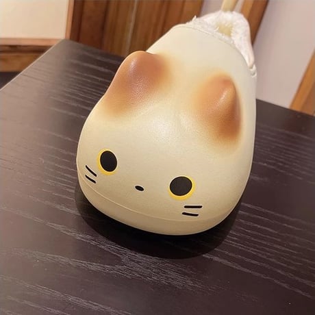 ネコ 尻尾付き スリッパ 23.0～25.0cm インナーボア 猫 ルームシューズ 防寒 EVA もこもこ 軽量 暖かい かわいい 韓国ファッション レディース DTC-740844337006
