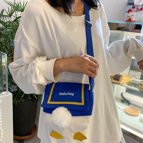 ショルダーバッグ あひる ぬいぐるみ キーホルダー ミニバッグ 斜め掛け ユニーク かわいい バッグ 鞄 レトロ カジュアル 韓国ファッション レディース DTC-706429388923