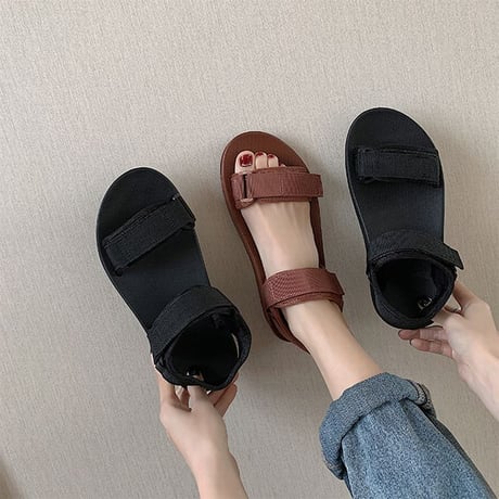 スポーツサンダル マジックテープ 22.5cm 23.0cm 23.5cm 24.0cm 24.5cm 25.0cm 韓国ファッション レディース スポサン 厚底 DTC-614035432908