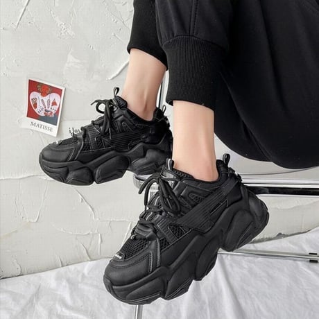 ダットスニーカー 厚底 22.0～25.0cm 厚底スニーカー スニーカー 韓国ファッション レディース シューズ カジュアル スポーツ 歩きやすい 疲れない DTC-636930811679