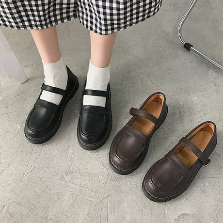 ローファー 22.5～24.5cm 取り外し可能 リボン ベルト ストラップ 靴 フラットシューズ ローヒール 歩きやすい 韓国ファッション レディース かわいい DTC-625604002955