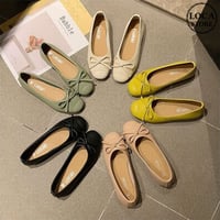 パンプス リボン フラットシューズ 22.5～25.0cm ぺたんこ 韓国ファッション レディース シンプル フラットパンプス ローヒール シューズ キュート かわいい 598254974136