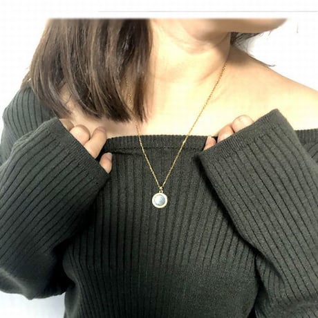 【ハワイアンジュエリー / HawaiianJewelry】ネックレス メダル ブラックシェル イエローゴールド ステンレススチール インスタ ※刻印可能商品 (gps81032)